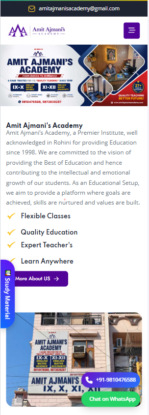 Amit Ajmani's Academy mobile preview