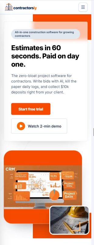 Contractorsly mobile preview